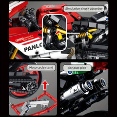 803pcs Red Racing Car Assembled With Mechanical Parts Collection Gift