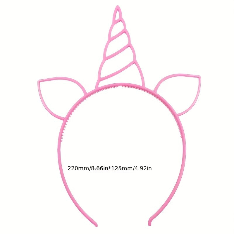 12pcs Unicorn Headbands for Birthday Party, Fluorescent Candy Magic Design