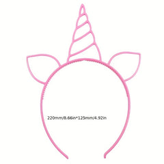 12pcs Unicorn Headbands for Birthday Party, Fluorescent Candy Magic Design