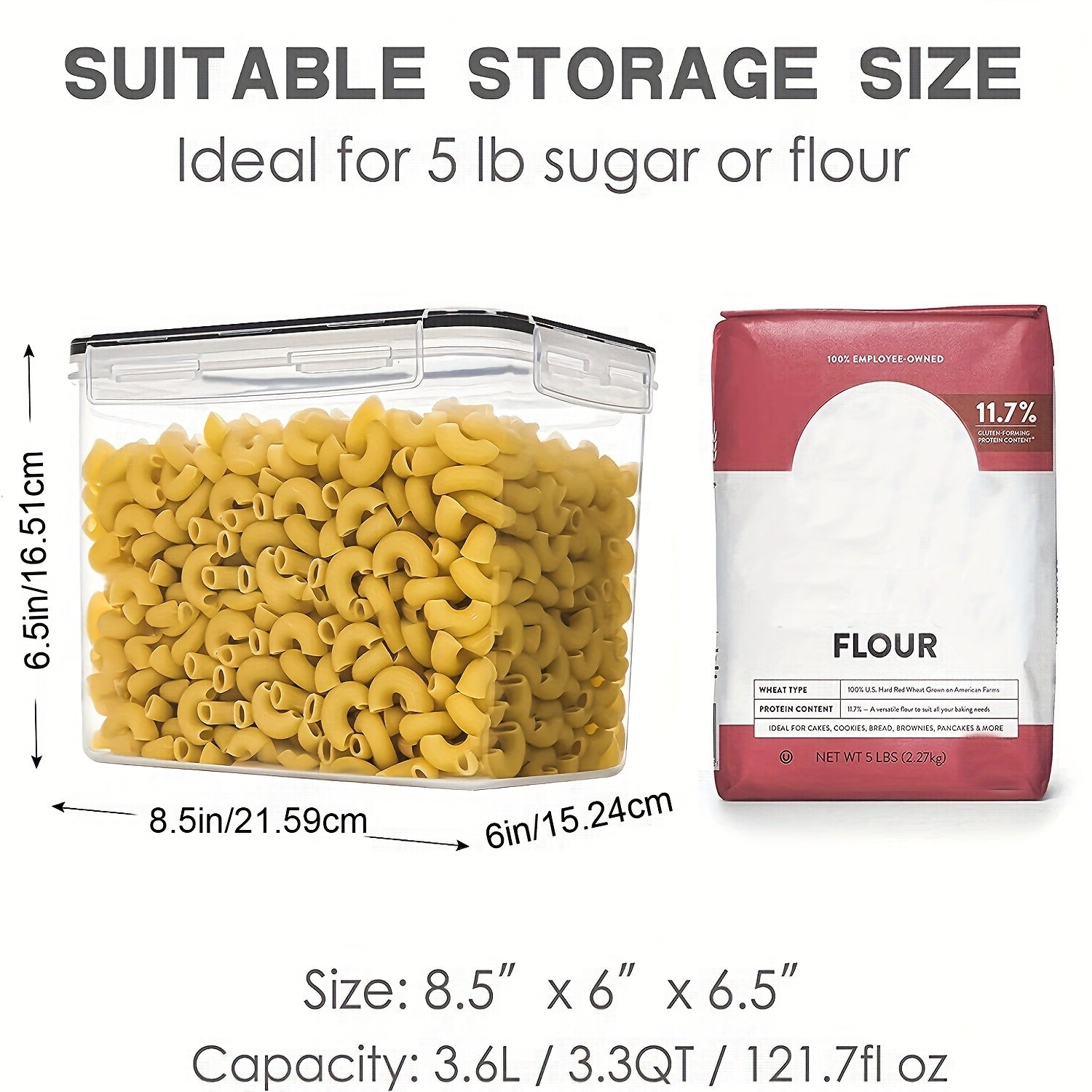 3PCS Medium Food Storage Containers with Lids Airtight BPA Plastic Canisters
