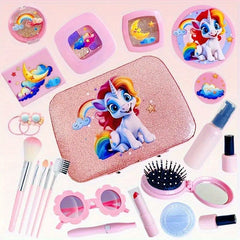 Kids Makeup Play Kit 15pcs with Lipstick & Eyeshadows in Bag