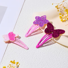 3pcs Star Butterfly Sequin Hair Clips Girls Hair Accessories
