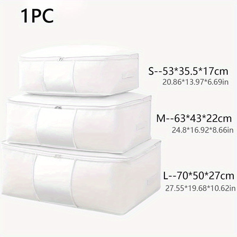 1pc Foldable Under Bed Bags Thick Breathable Underbed Storage Zip Organizer