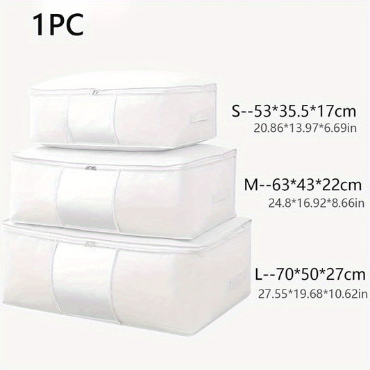 1pc Foldable Under Bed Bags Thick Breathable Underbed Storage Zip Organizer