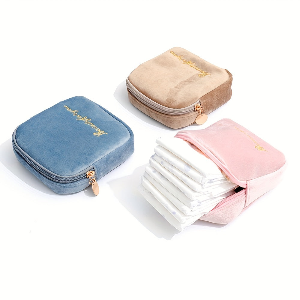 Embroidered Napkin Storage Bag Makeup Pouch Organizer