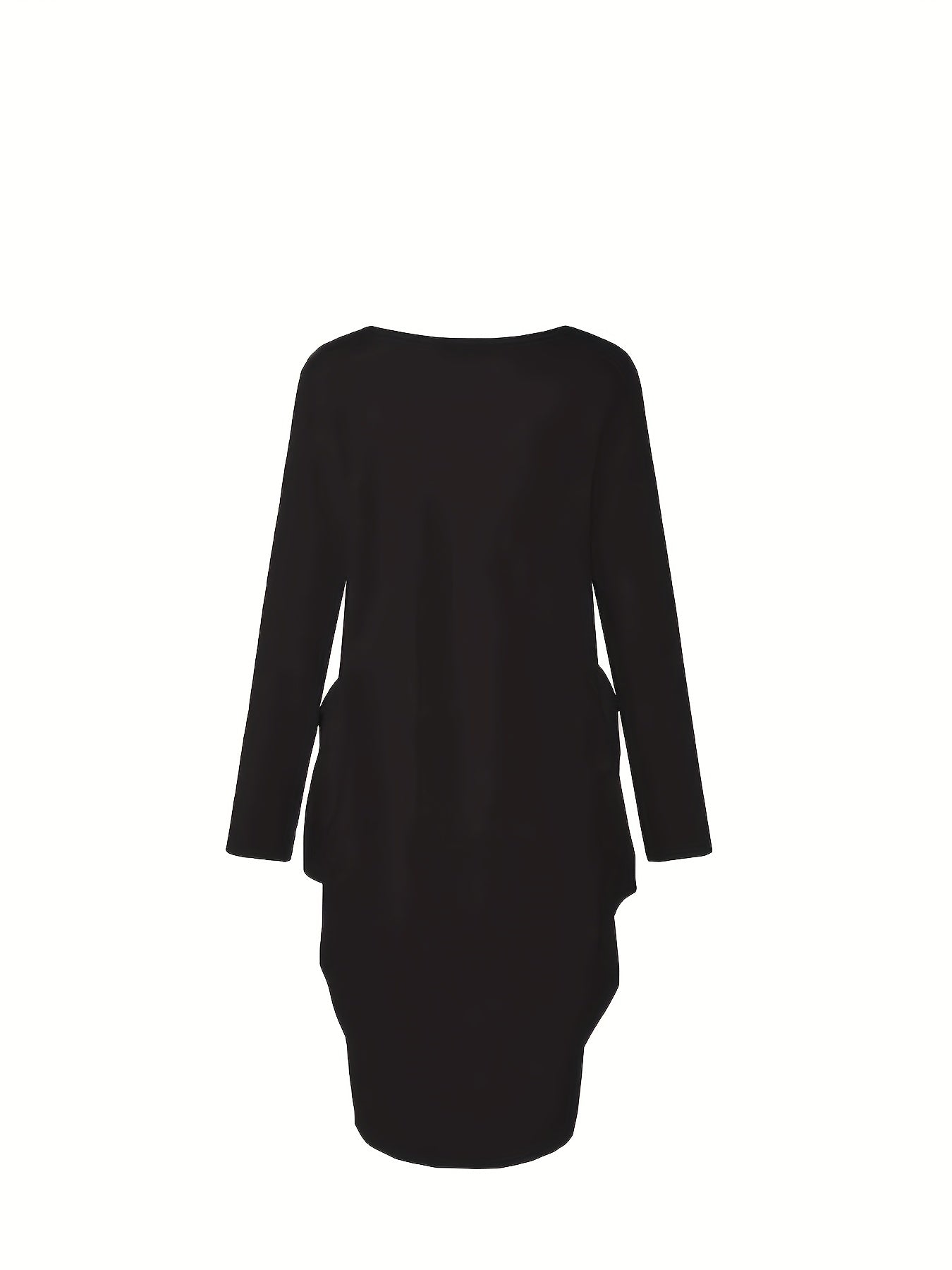 Women's Plus Cucumber Can Print Long Sleeve Round Neck... Baggy Dress