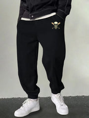 Men's Skull & Baseball Bat Print Joggers Breathable Sweatpants