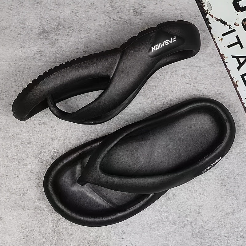 Men's Letter Print Thong Sandals Casual Non Slip Flip-flops