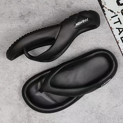 Men's Letter Print Thong Sandals Casual Non Slip Flip-flops