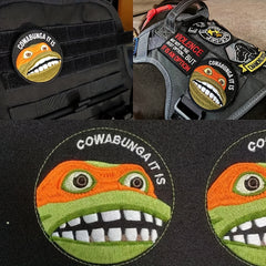 Cowabunga It Is Patch Morale Patches Tactical Funny Embroidered Round Moral