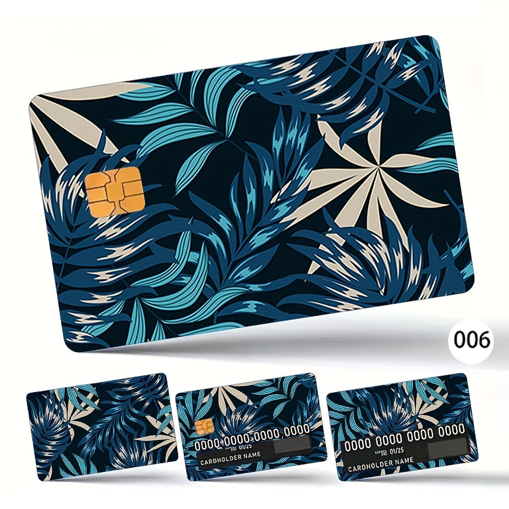 4pcs Credit Card Stickers Anti-Scratch Flower Leaf Card Protector