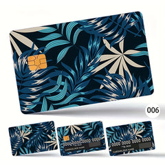 4pcs Credit Card Stickers Anti-Scratch Flower Leaf Card Protector