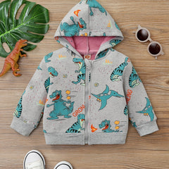 Baby Boys Cartoon Printed Hooded Sweatshirt