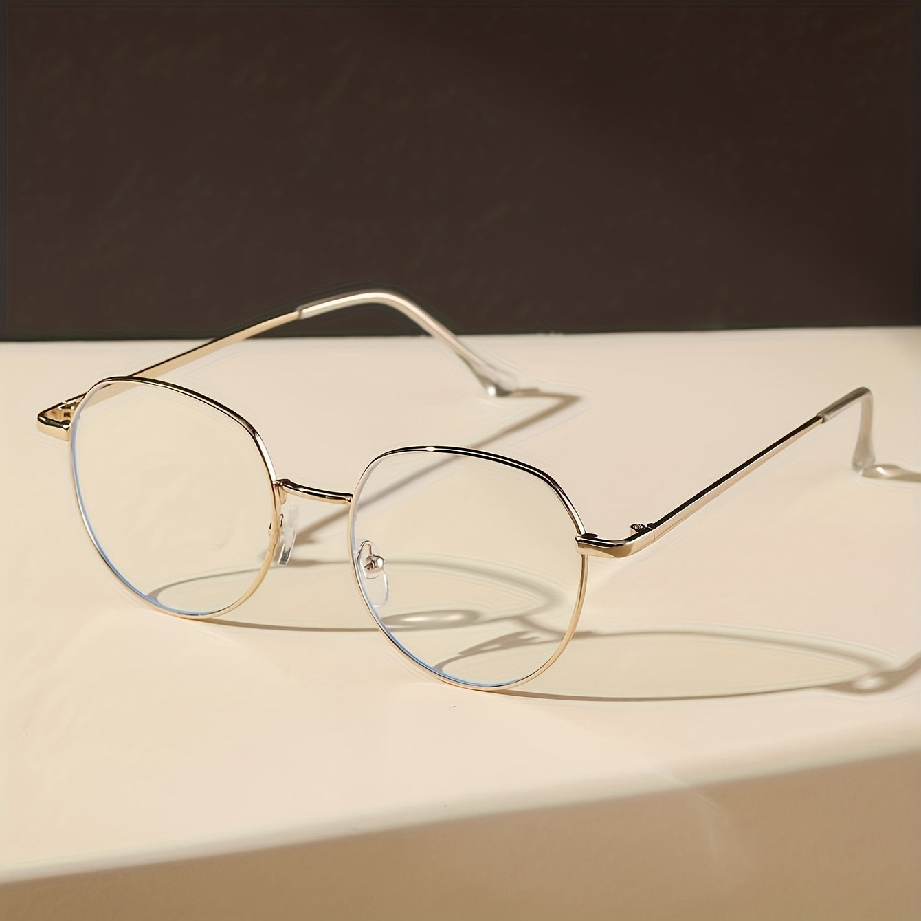 Men's Polygonal Metal Frame Anti Light Glasses