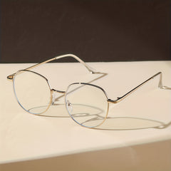 Men's Polygonal Metal Frame Anti Light Glasses