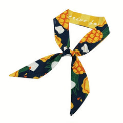 2pcs Yellow Skinny Scarf Long Ribbon Neckerchief Twilly Scarf for Women