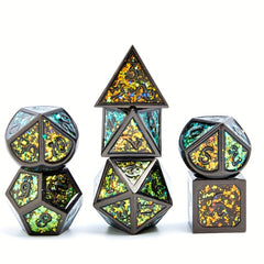 7pcs Metal Solid Polyhedral Dice Set For Board Game Halloween Gift