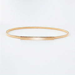 Boho Metal Buckleless Elastic Belt Women Thin Waist Belts