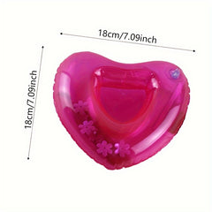 12pcs HeartShaped Inflatable Pool Coasters PVC Floating Drink Holders