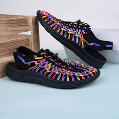 Women's Colorful Handwoven Sandals Casual Outdoor Anti Slip Beach Slippers