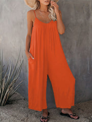 Wide Leg Jumpsuit Sleeveless Backless Summer Women's Clothing