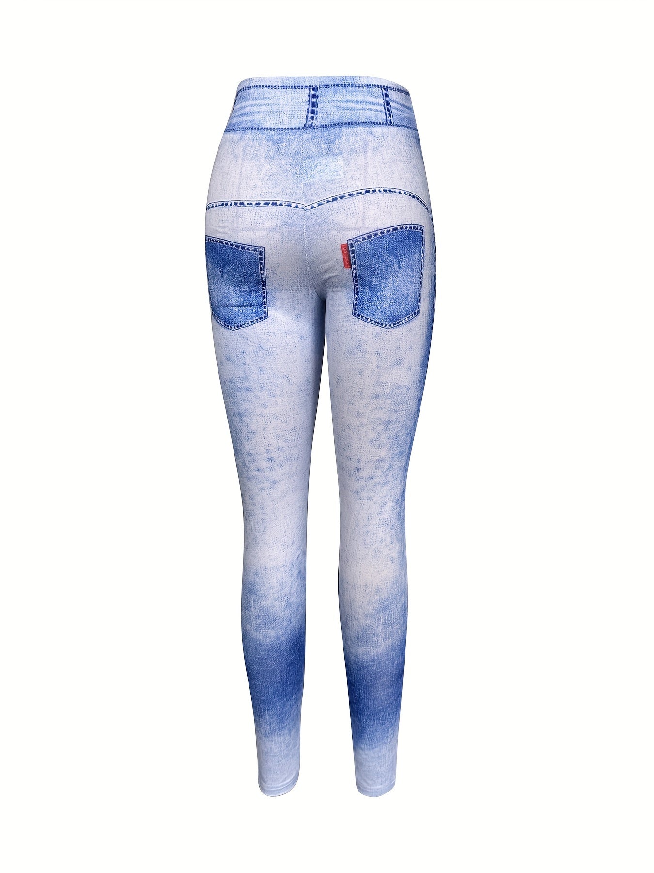 Denim Print Yoga Pants Stretch Leggings Women's Activewear