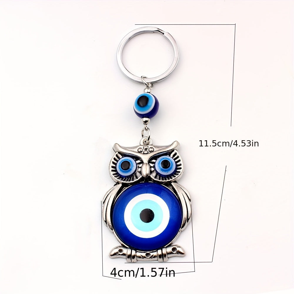 Vintage Owl Evil Eye Keychain Bag Pendant Car Key Chain