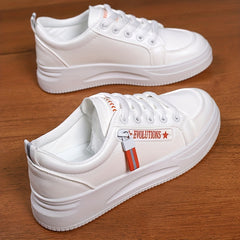 Women's Letter Graphic Skate Shoes Zip Lace Sporty Platform Sneakers