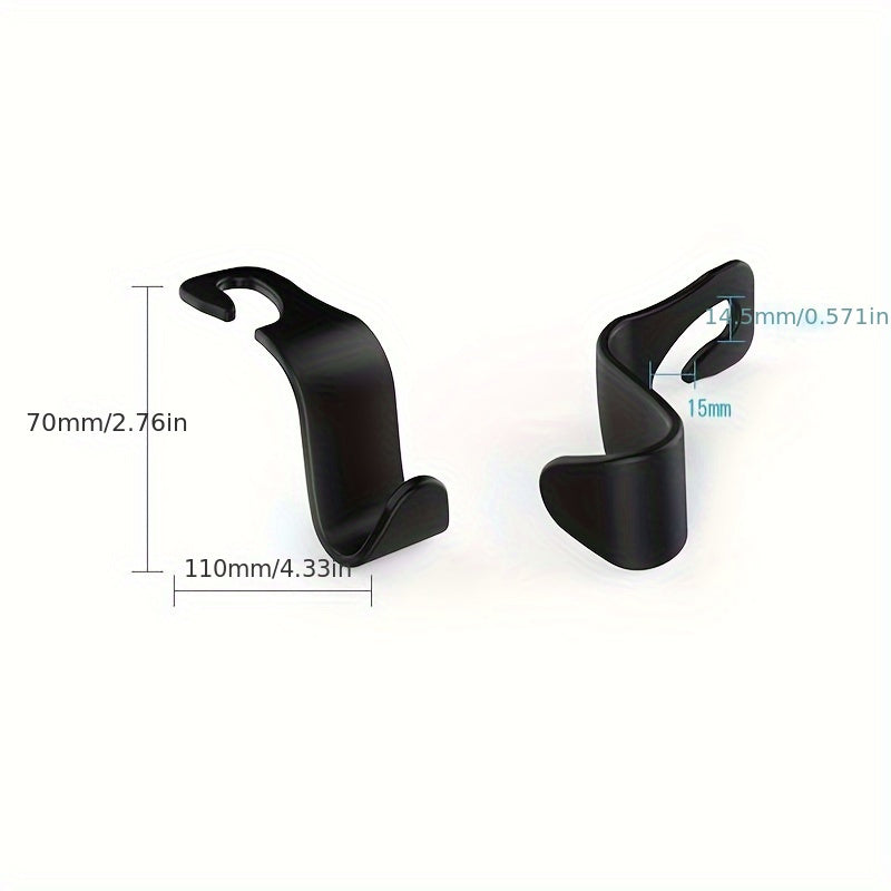 2pcs Car Seat Back Hook Hidden Hook Car Hanging Item Hook Headrest Seat Back
