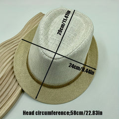 Jazz Hat Sun Hat Woven Straw Beach Hat For Men And Women