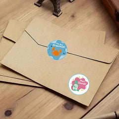 500pcs Reward Stickers Good Job Well Done Sea Animals Pattern Stickers