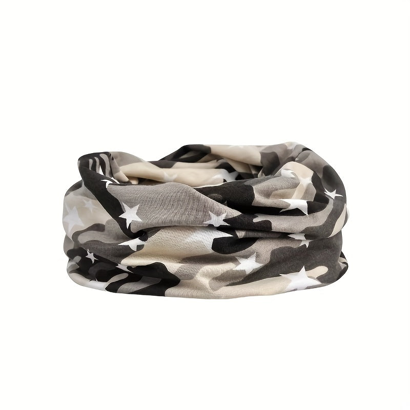 Gray Camo Star Beanie Slouchy Skull Cap Hip Hop Headband