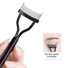 Metal Teeth Eyelash Comb and Brow Brush for Mascara Application