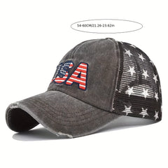 Breathable Mesh Cap Mens Peaked Cap Letter Embroidery Baseball Cap