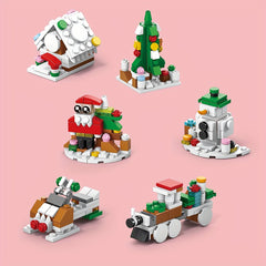 Xmas Snowy House Building Blocks DIY Model Toy