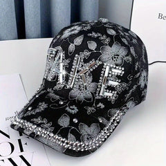 Rhinestone TAKE Baseball Cap Sunshade Hat Lace Cap
