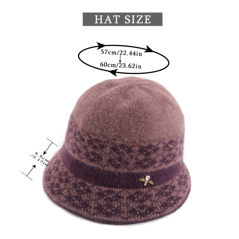 Warm Cable Knit Bucket Hat for Women - Chinese New Year Gift