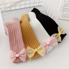 Girls Kids Bowknot Sweet Long Socks Spring Autumn
