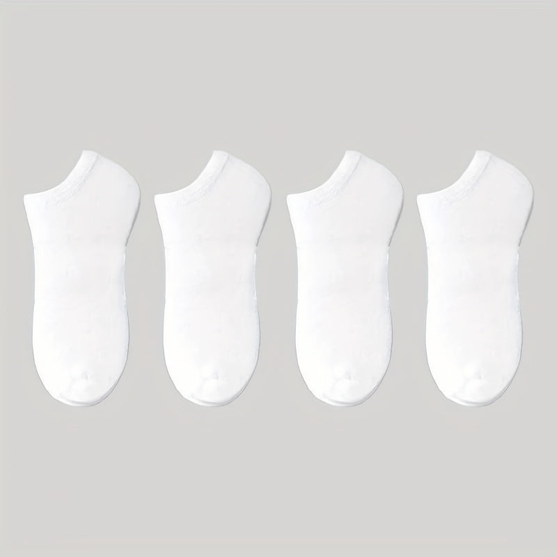 8 Pairs Solid Ankle Socks Comfortable & Breathable Women's Stockings
