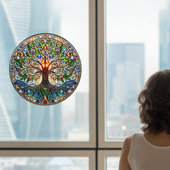Colorful Tree of Life & Wisdom Sun Catcher 22 x 22 Window Decal