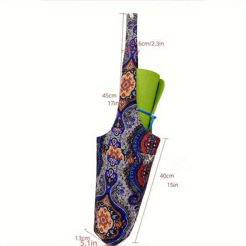 Printed Yoga Mat Storage Bag with Drawstring