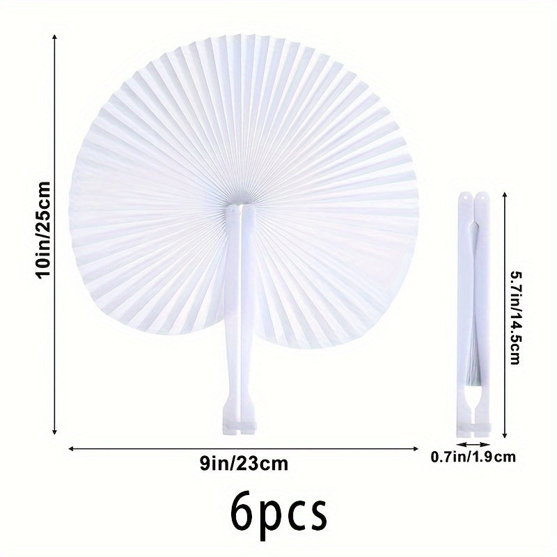 6pcs Party Paper Fan Set for Pure Decoration