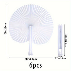 6pcs Party Paper Fan Set for Pure Decoration