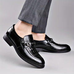 Men's Crocodile Embossed Oxford Shoes Dress Shoes For Wedding Business