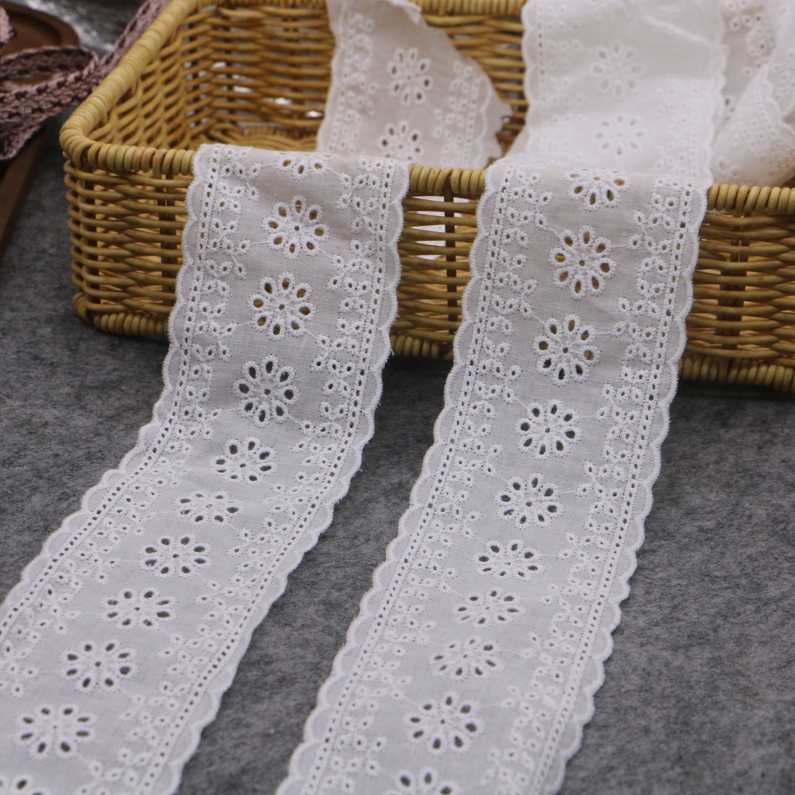 Cotton Cloth Double sided Embroidery Flowers Lace DIY Sewing Crafts