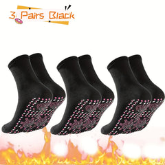3 Pairs Warm Mid Calf Socks Health Care Massage Thermal Coldproof