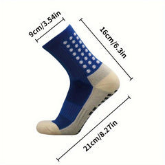 5 Pairs Anti Slip Football Socks Thick Padded Mid Calf Sports Socks