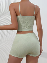 Women's 3D Textured Pajama Set Sleeveless Cami Top and Shorts