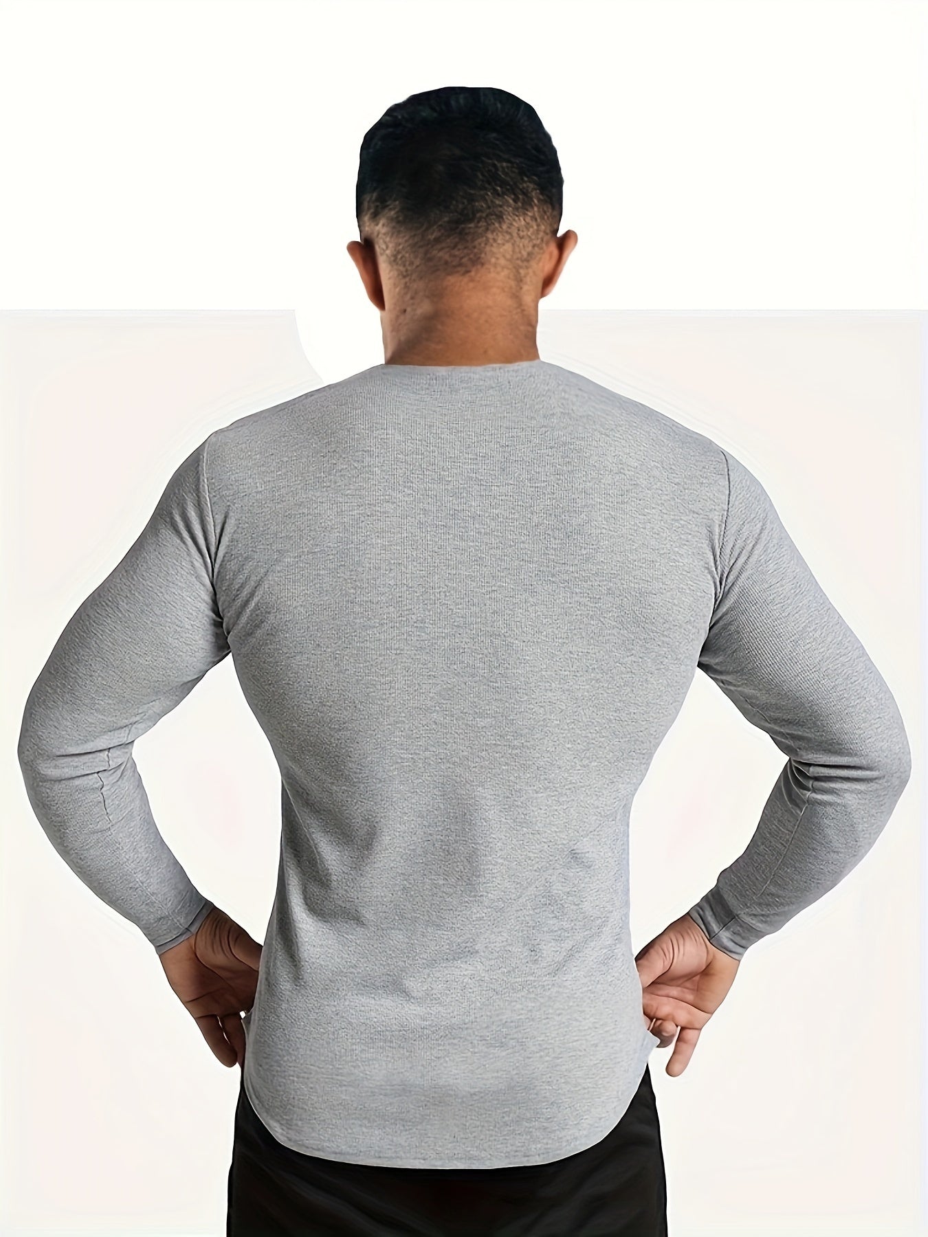 Men's Crew Neck Long Sleeve Stretch Tee