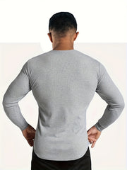 Men's Crew Neck Long Sleeve Stretch Tee